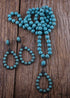 Boho Necklace, Jewelry Set, RH Turquoise White Blue Natural Stone
